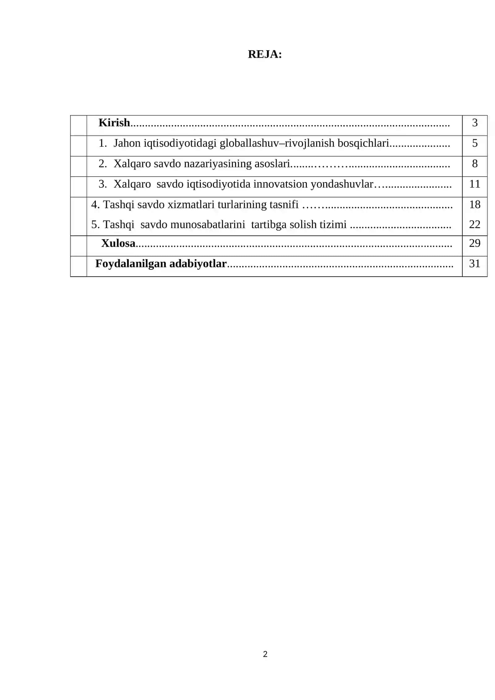 Jahon iqtisodiyotidagi globallashuv–rivojlanish bosqichlari 2