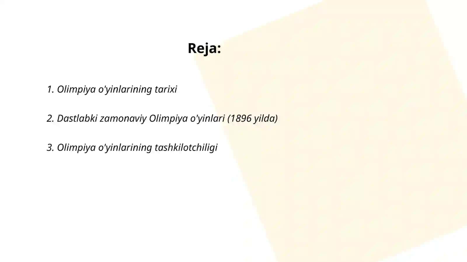 Olimpiya o'yinlarining xususayatlari (1896-hozirgi davrgacha) 2