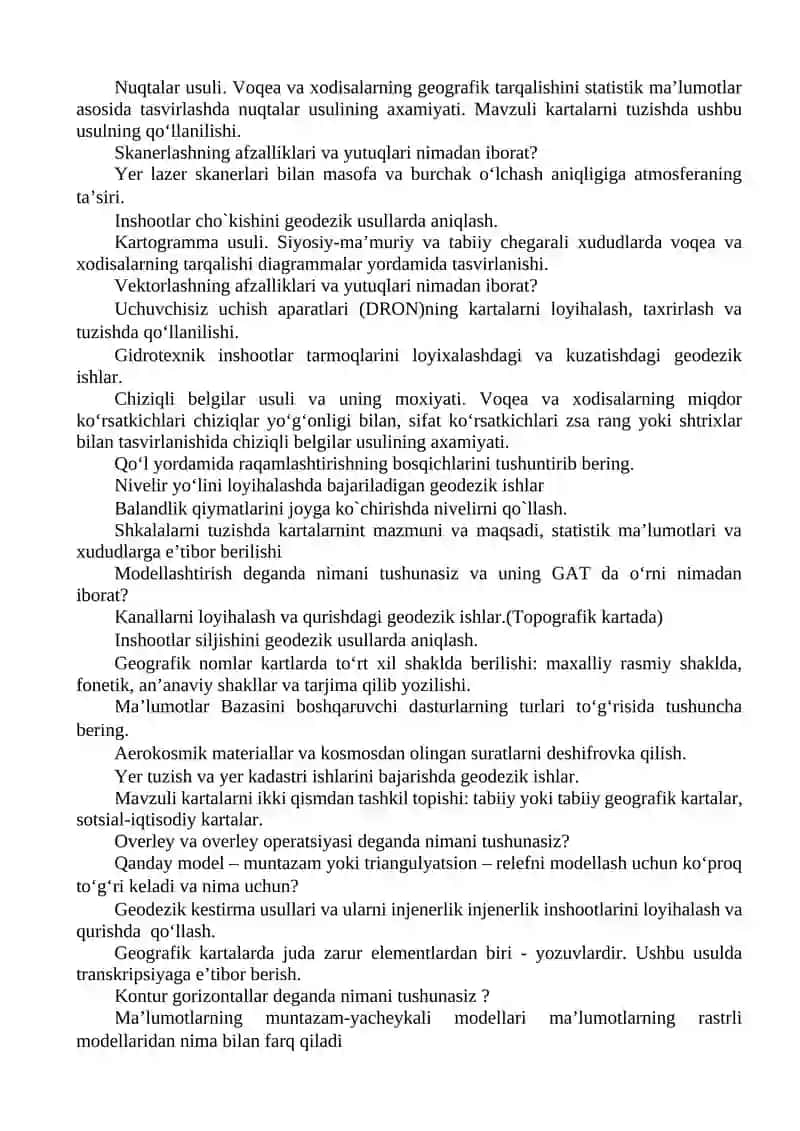Topografik-geodezik qidiriv ishlari 2