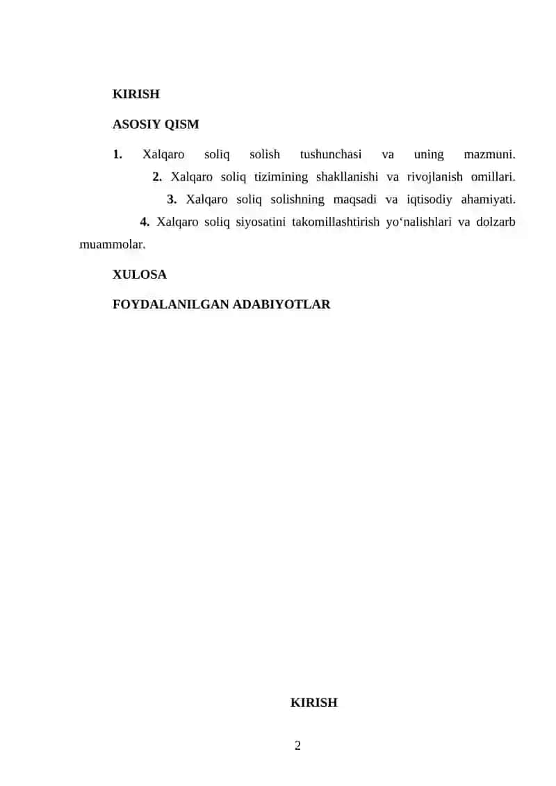 Xalqaro soliq solish tushunchasi, ahamiyati va maqsadi 2