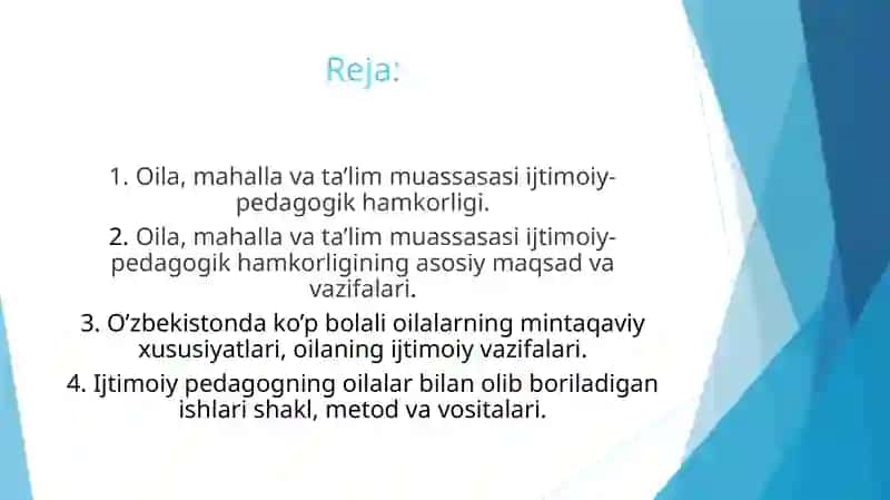 Oila, mahalla va ta’lim muassasasi ijtimoiy-pedagogik hamkorligi 2