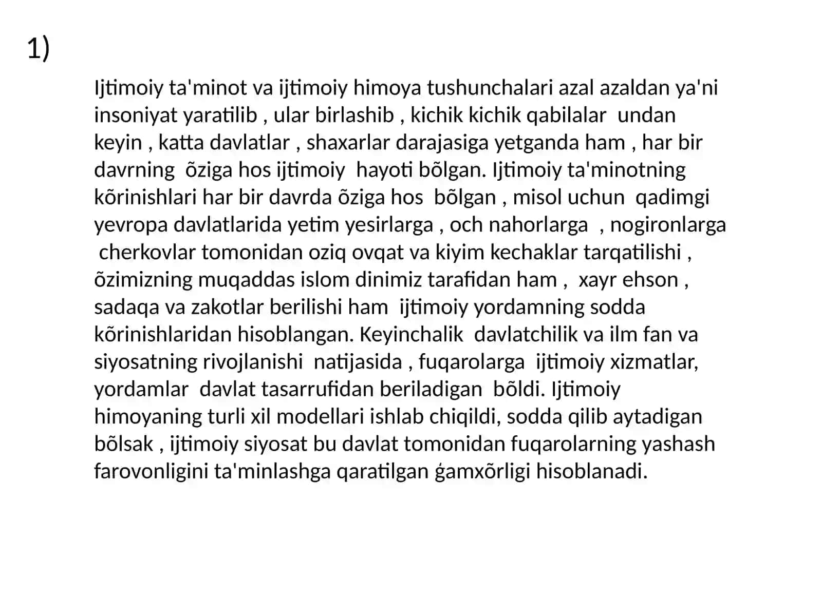 Xorij mamlakatlarida aholini ijtimoiy qõllab - quvvatlash modellari. 2