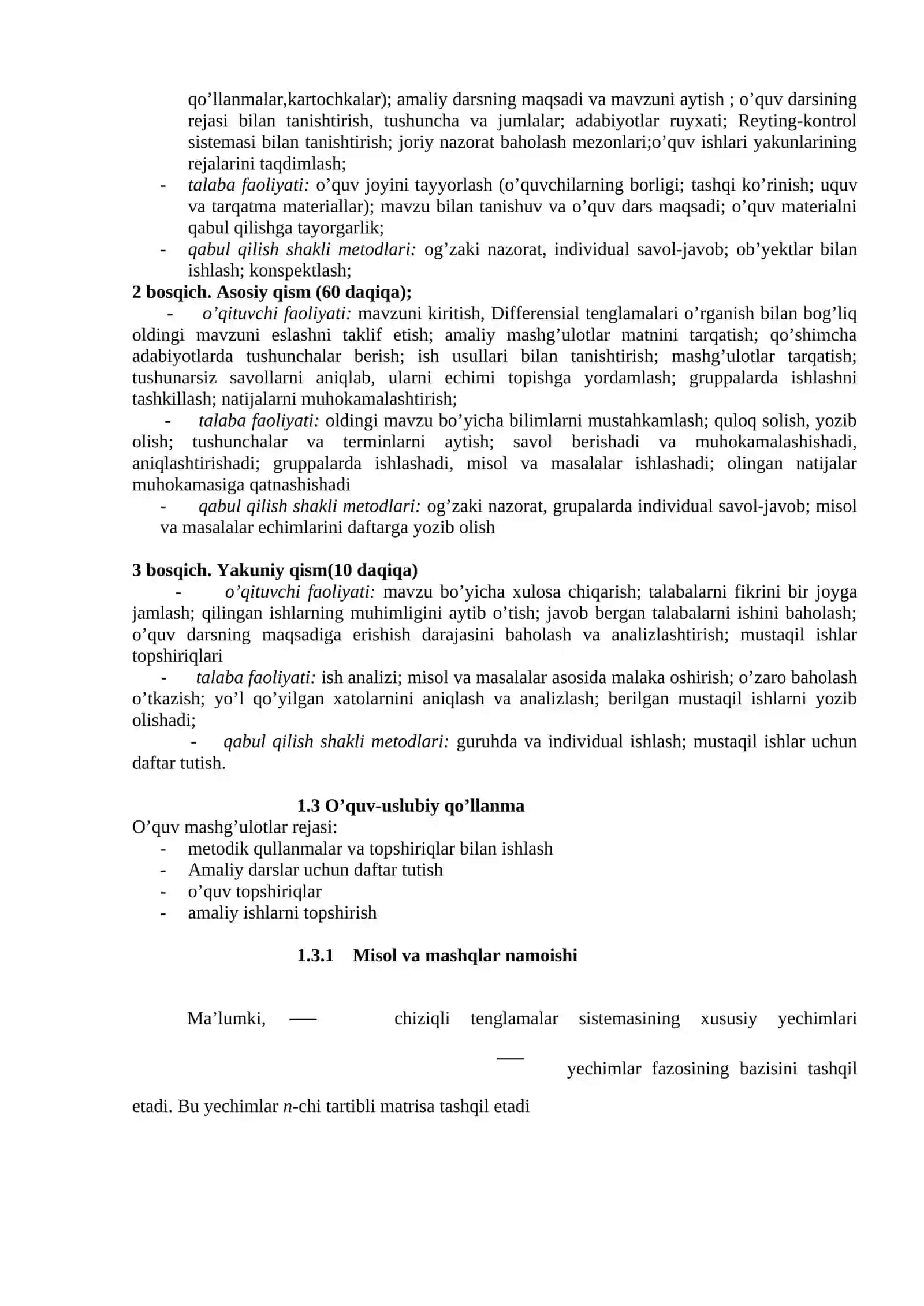 Differensial tenglamalari bilan amaliy mashg'ulotlar 2