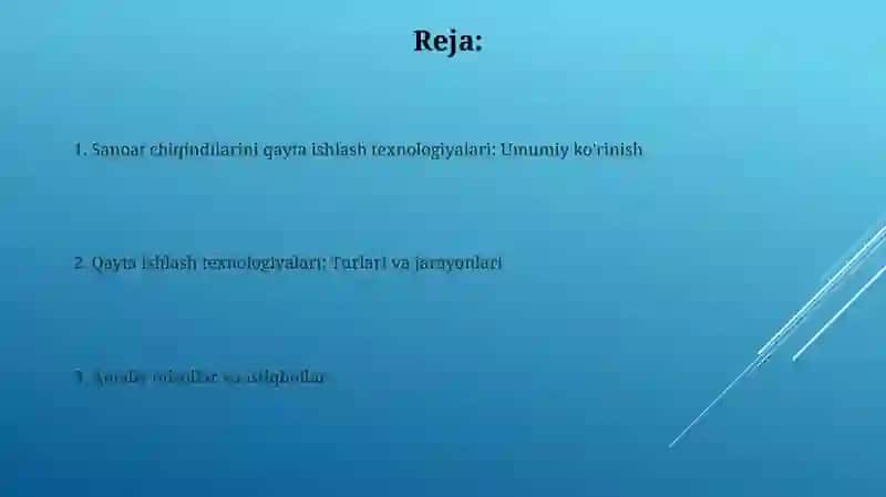 Sanoat chiqindilarini qayta ishlash texnologiyalari 2