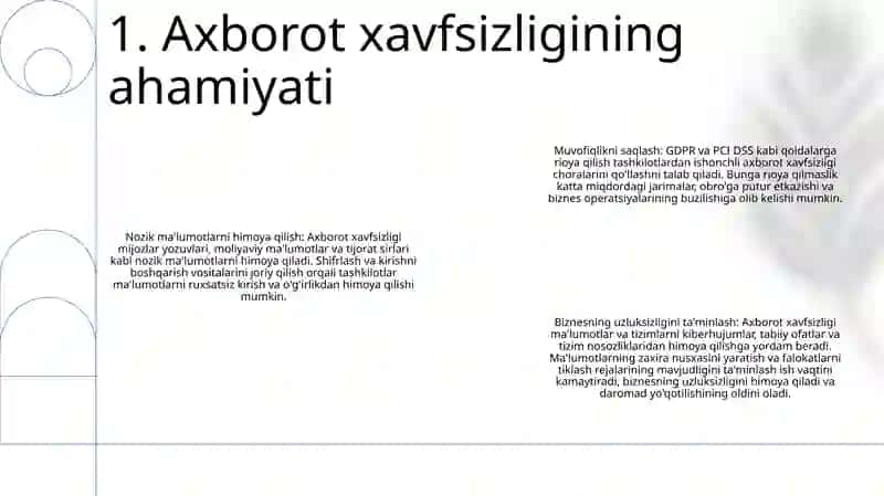 Korxona Faoliyatida Axborot Xavfsizligi 2