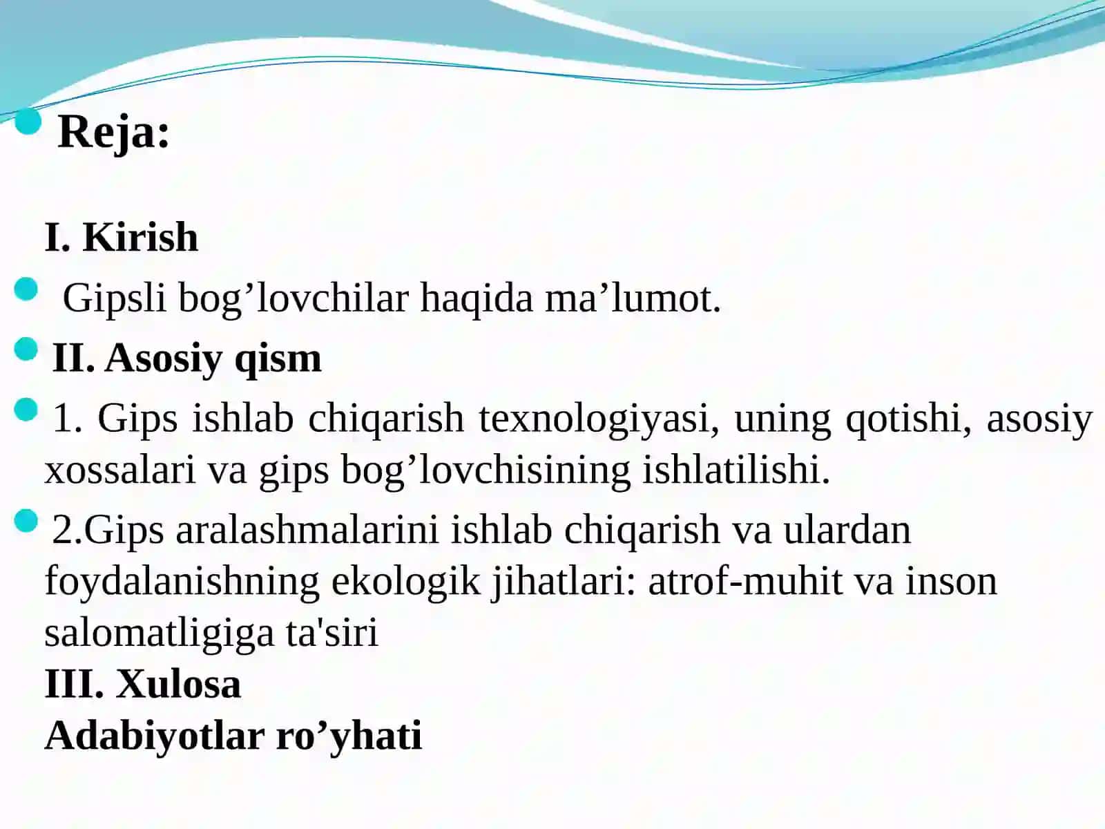 Gips ishlab chiqaruvchi  korxonalarining atrof muxitga zararini kamaytish 2
