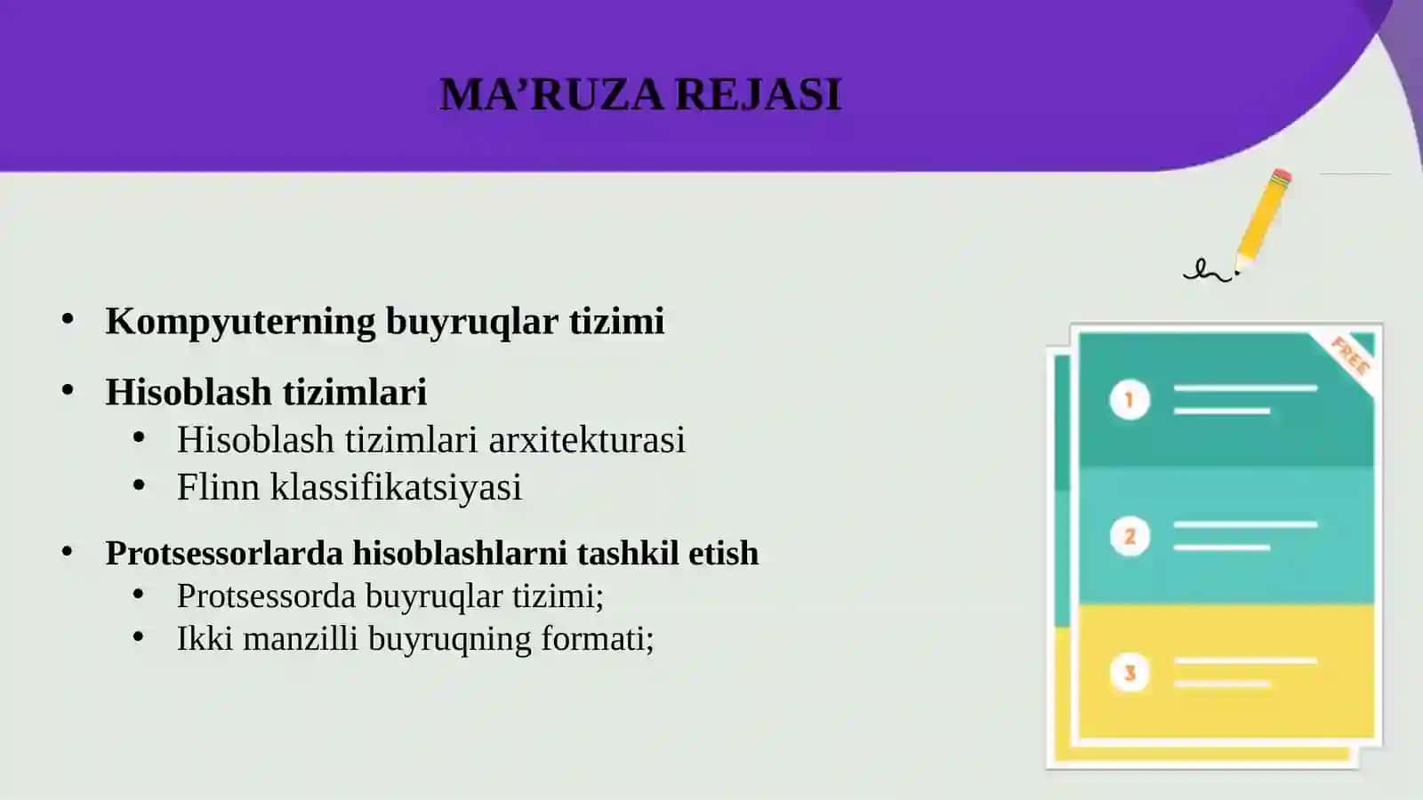 Kompyuterning buyruqlar tizimi 2