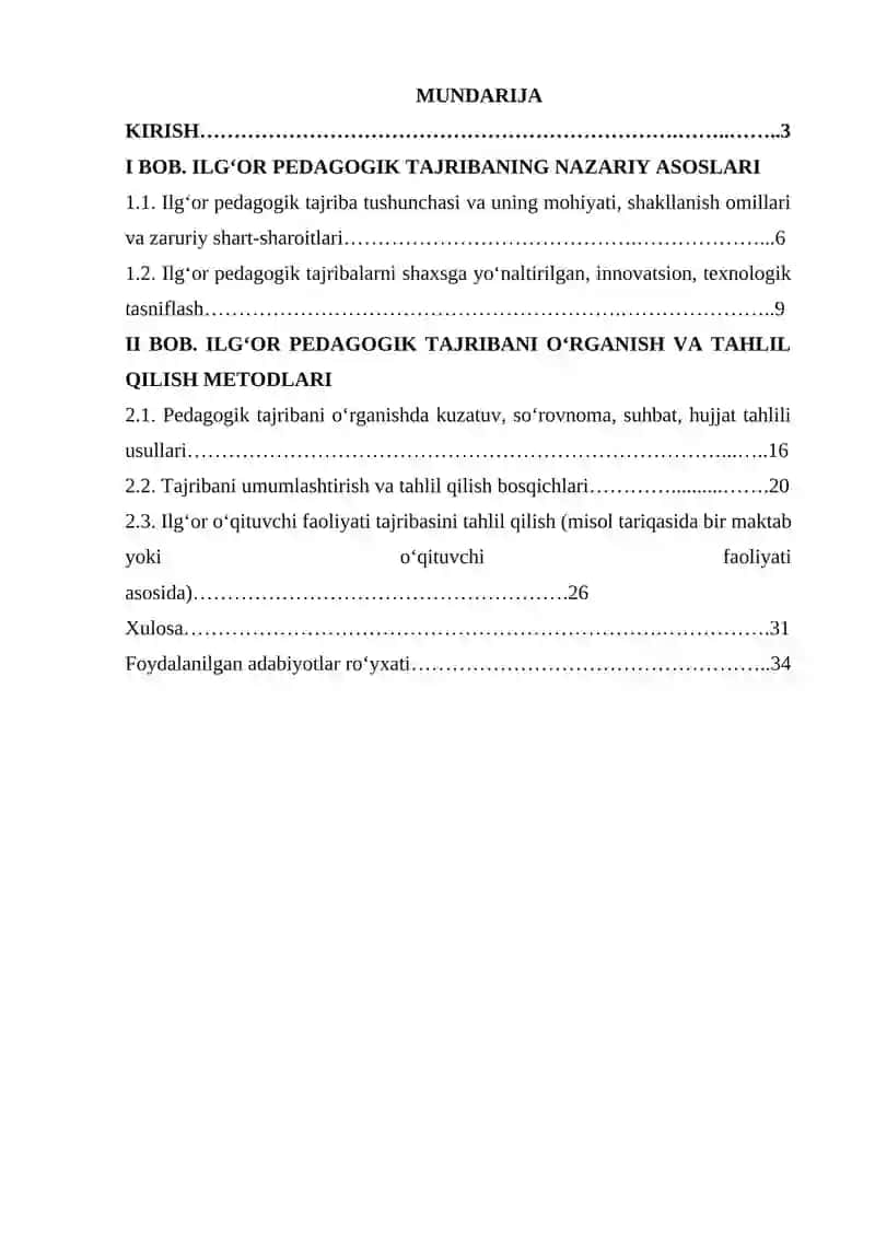 ILG‘OR PEDAGOGIK TAJRIBA: MOHIYATI, MEZONLARI VA TAHLIL METODLARI 2