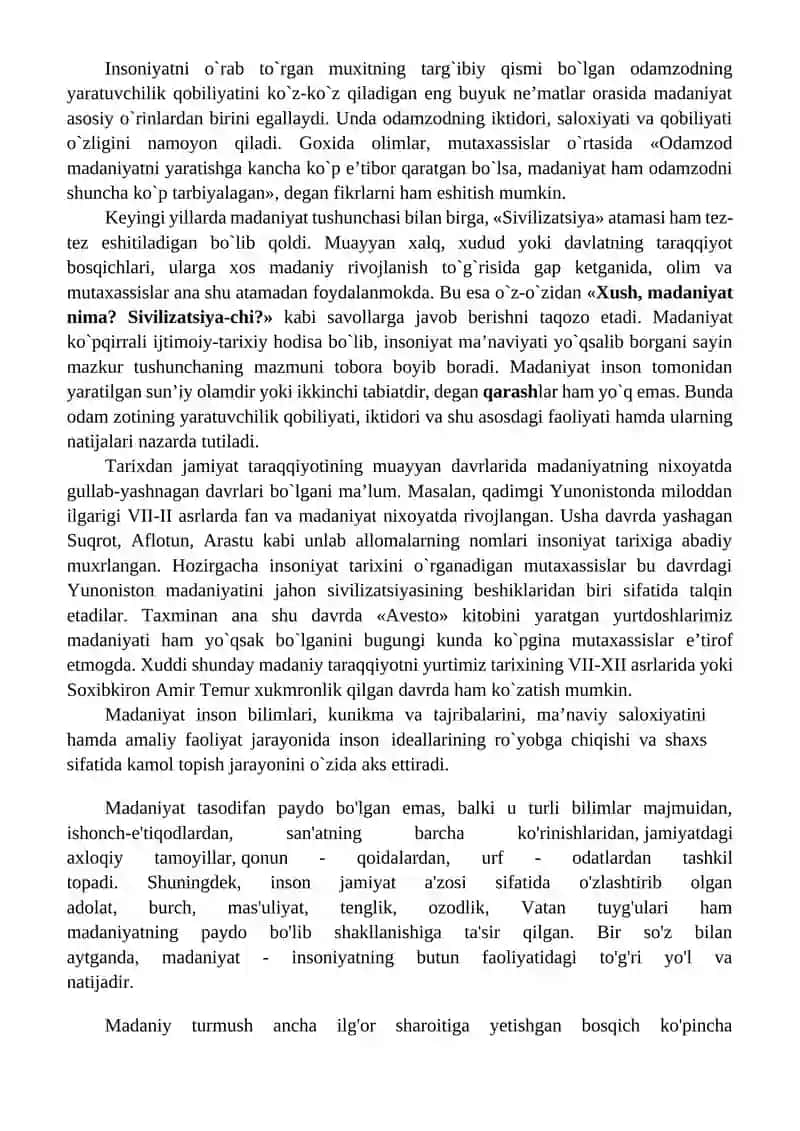 Dunyo xalqlari madaniyatidagi umumiylik va farqlar 2