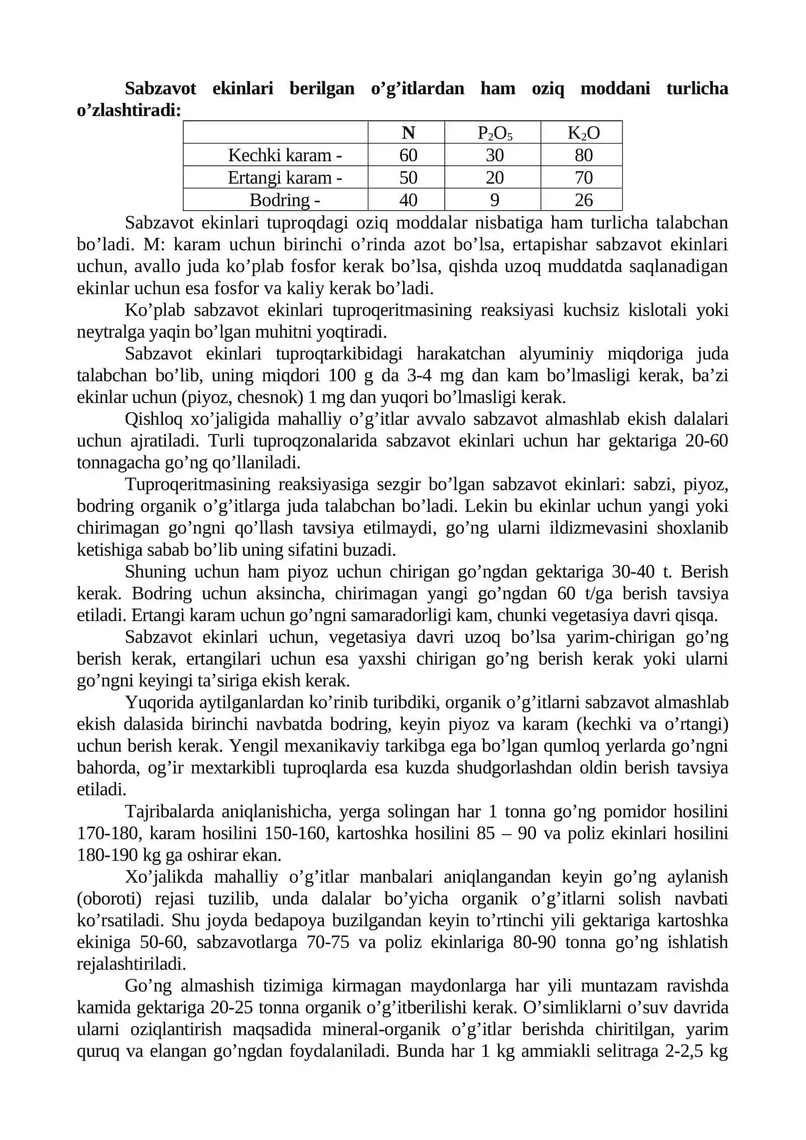SABZAVOT EKINLARI VA MEVALI DARAXTLARNI O’G’ITLASH TIZIMI 2