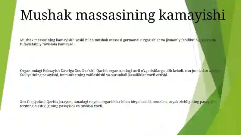 Organizmdagi Keksayish Davriga Xos Òzgarishlar 2