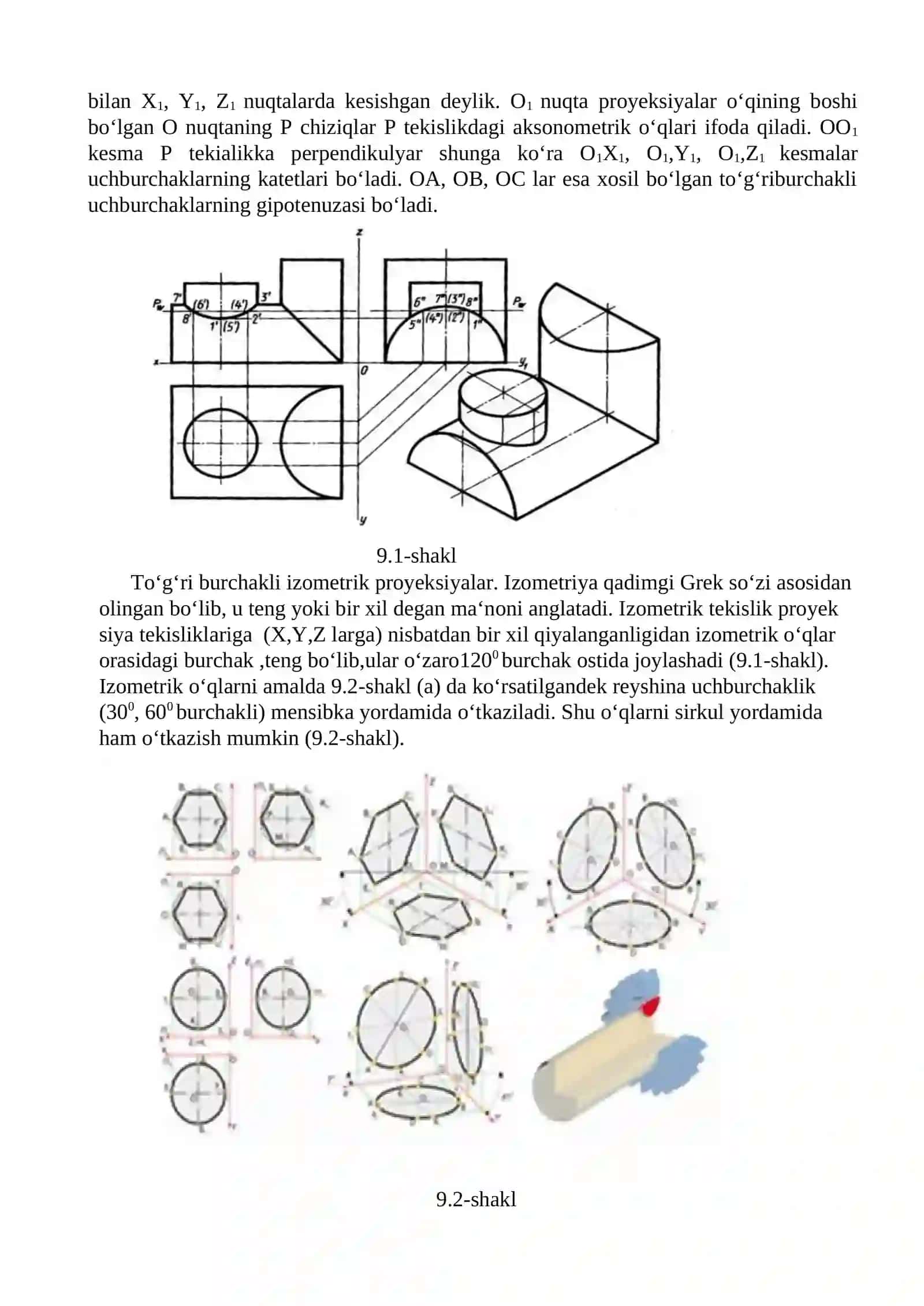To’g’ri burchakli dimetrik proyeksiyalarni aniqlash 2