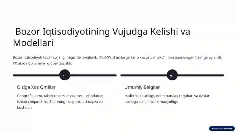 Bozor Iqtisodiyotining Mazmuni va Amal Qilishi 2