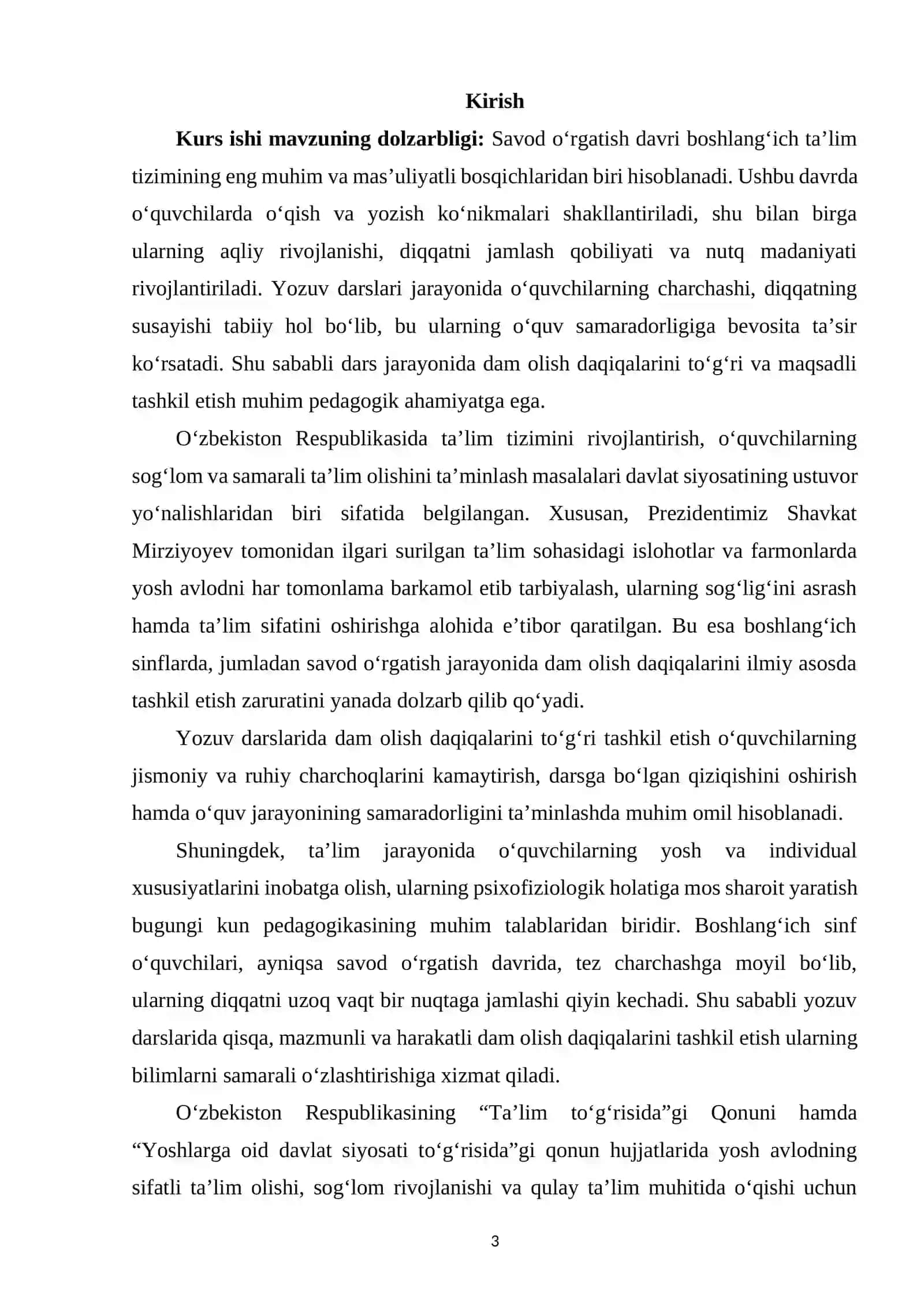 Savod o‘rgatish davrida yozuv darslarida dam olish daqiqalarini tashkil etish 2