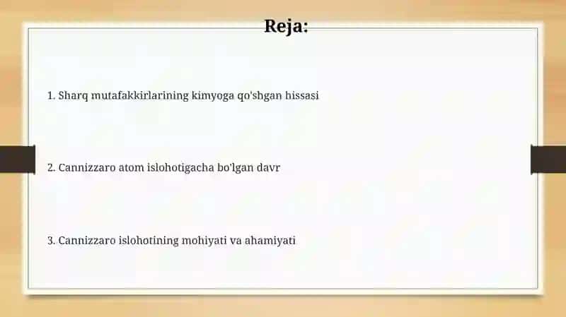 Sharq olimlarining kimyo faniga qo'shgan hissasi 2