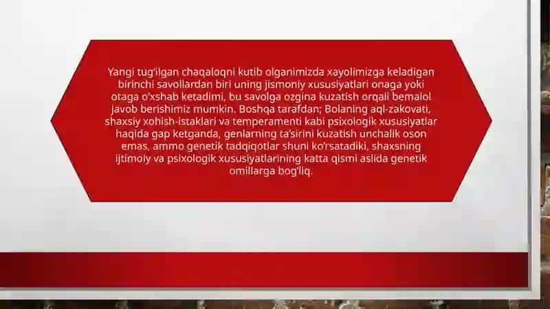 Shaxs taraqqiyotidagi ijtimoiy va genotip omillar 2