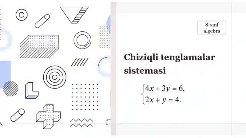 Ikki o‘zgaruvchili tenglamalarni ishlash 2