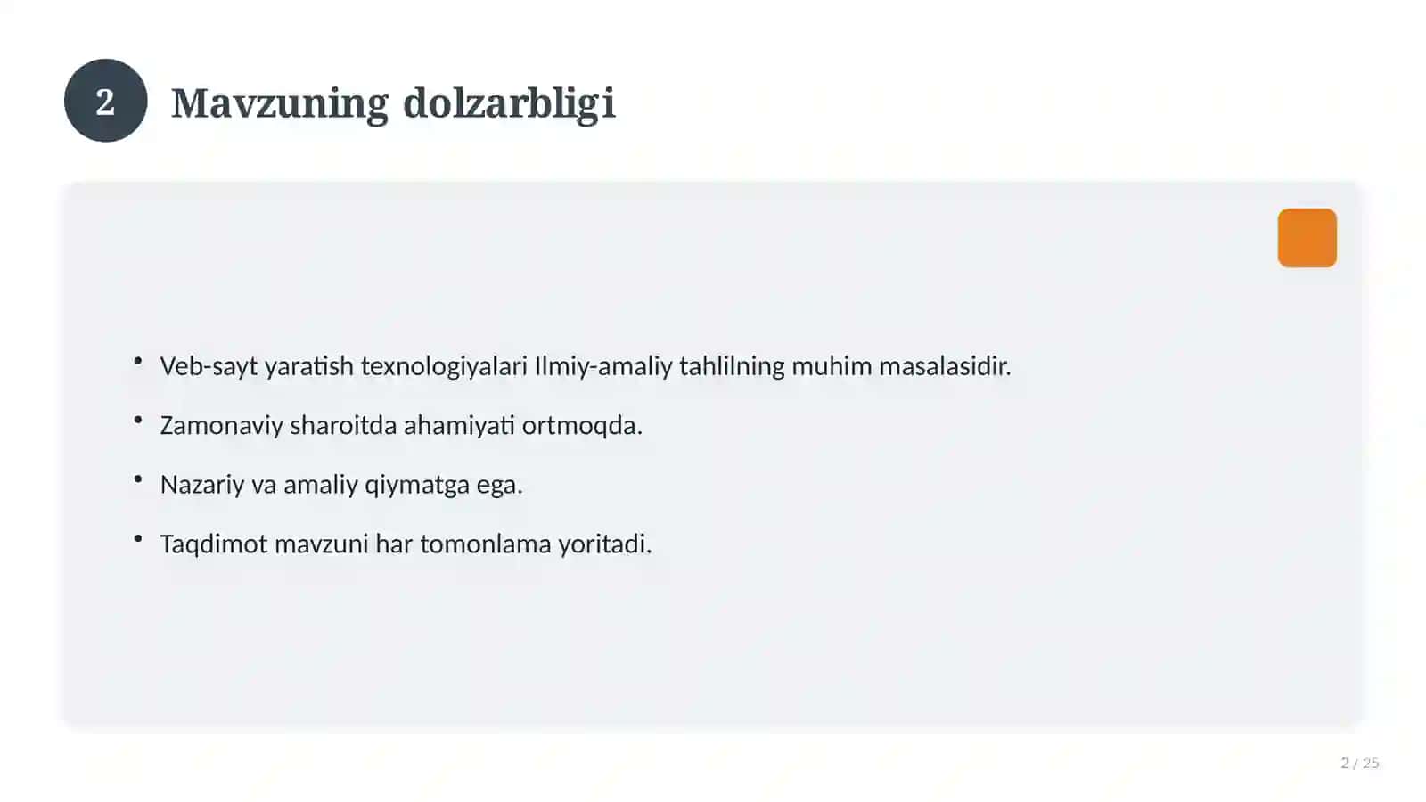 Veb-sayt yaratish texnologiyalari 2