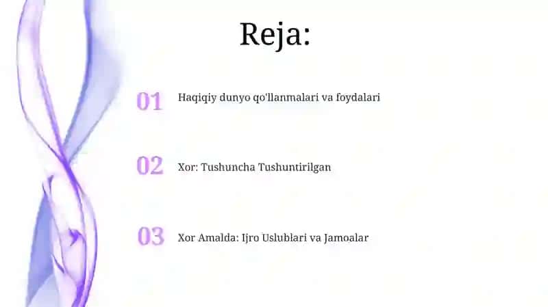 XOR - Ijro Uslublari va Jamoalar 2