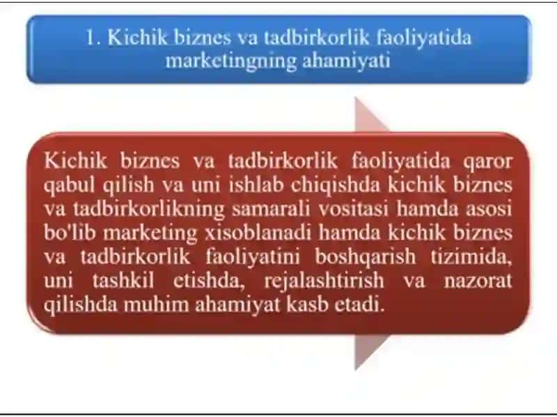Kichik biznes va tadbirkorlik sub'ektlarini marketing faoliyatini tashkiilotish 2