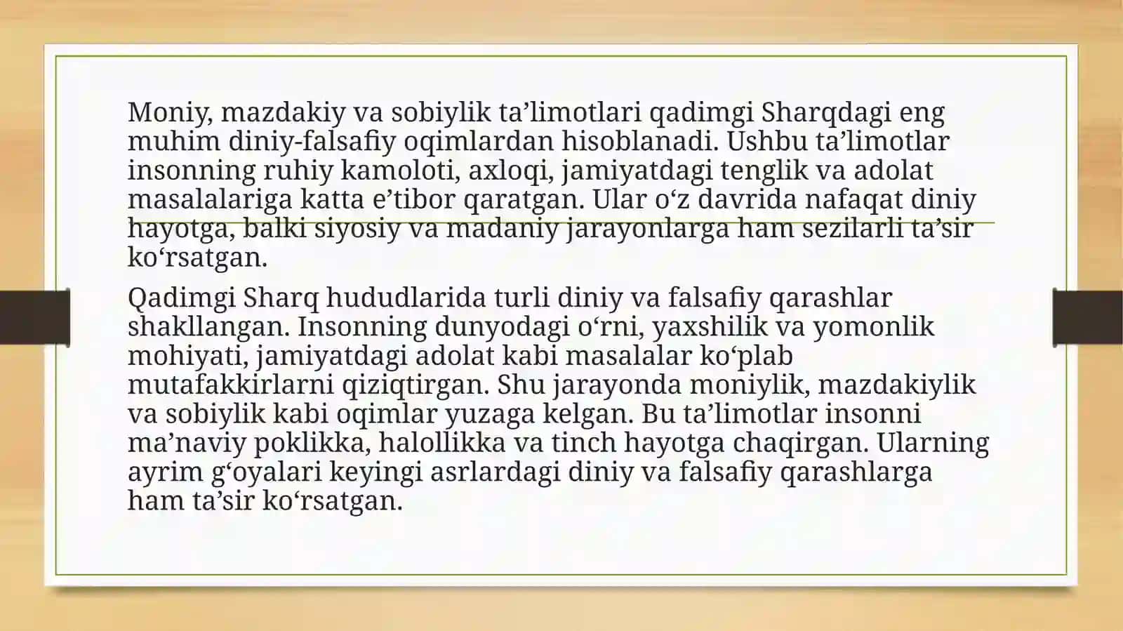Moniy, mazdakiy va sobiylik ta’limotlari 2