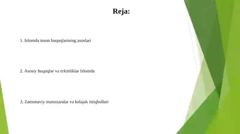 Islomda inson huquqlari 2