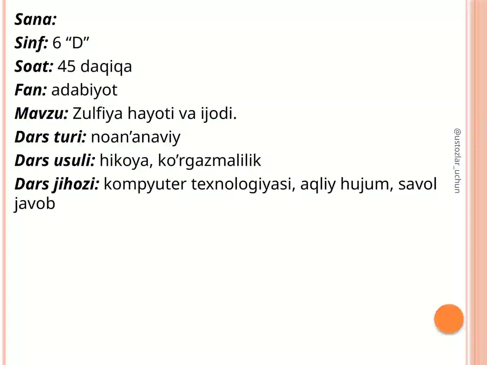 Zulfiya hayoti va ijodi dars ishlanma 2