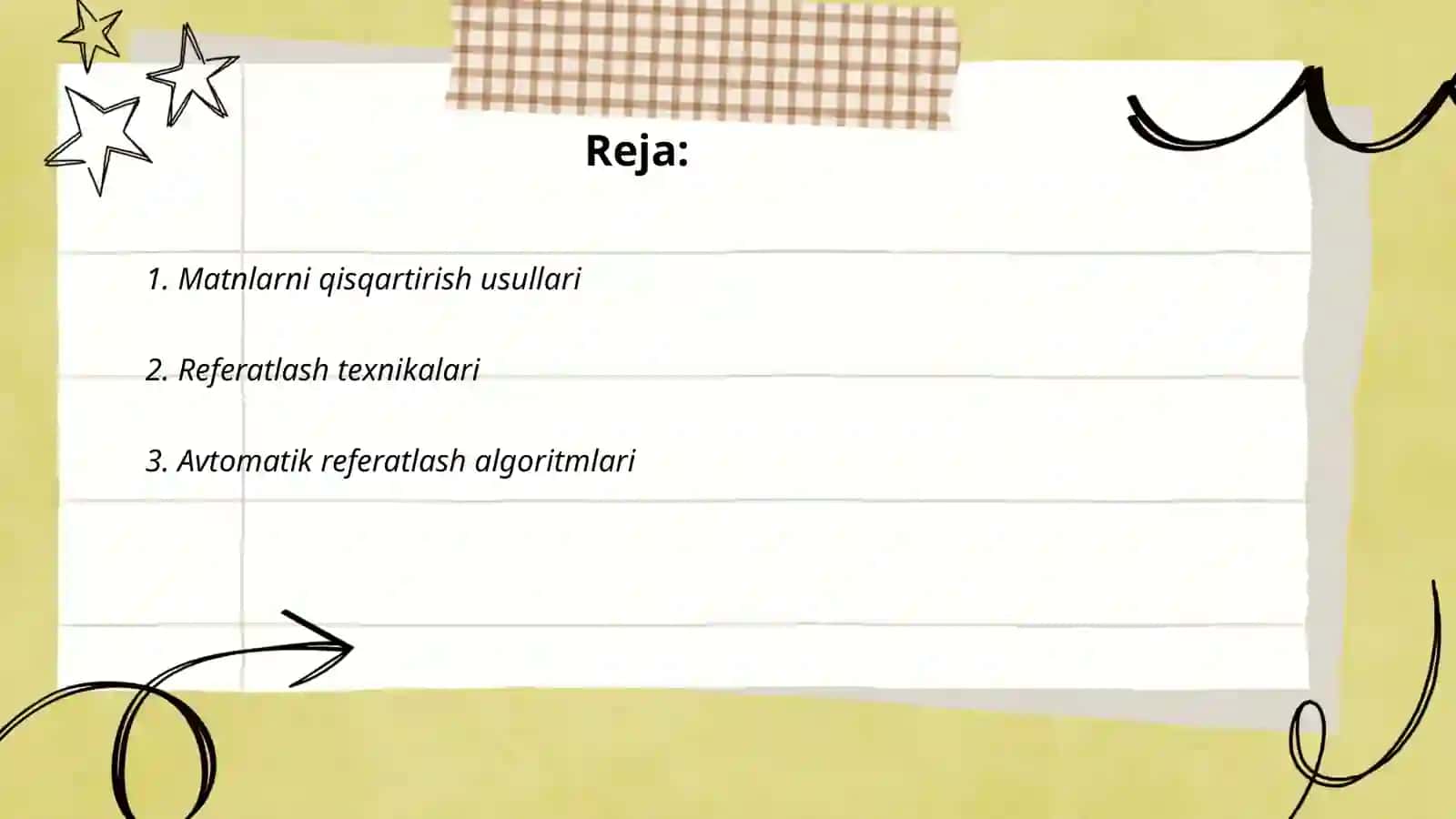 Matnlarni avtomatik qisqartirish (referatlash) 2