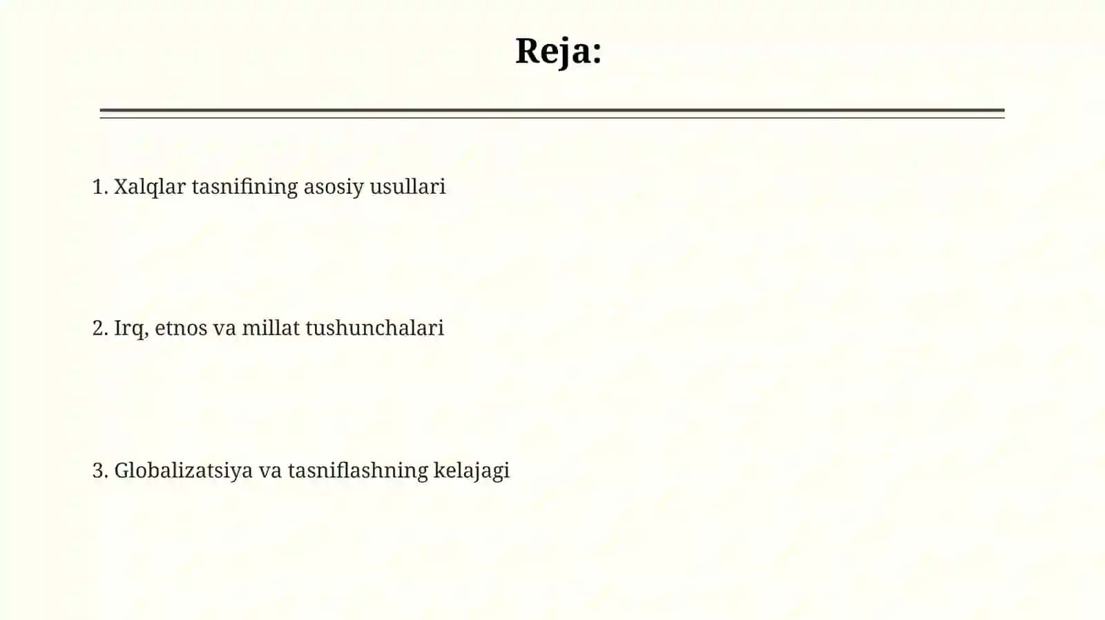 Dunyo xalqlari klasifikatsiyasi 2