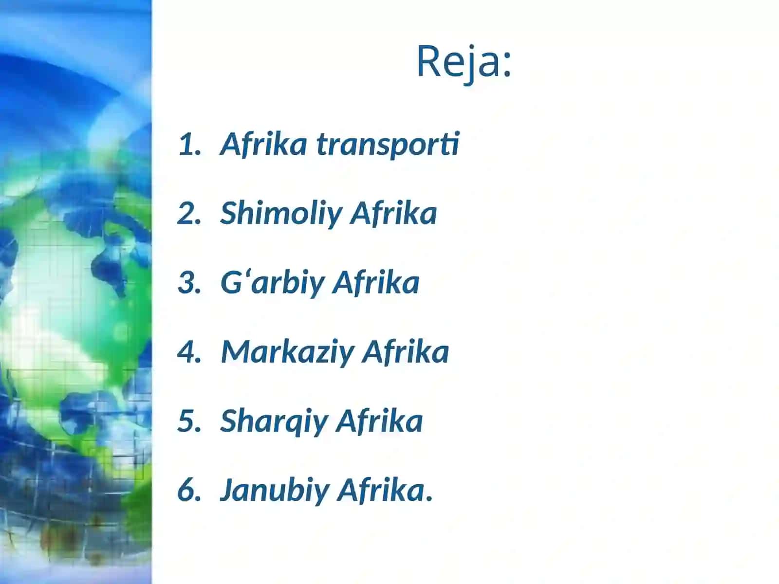 Afrika transporti va subregionlari 2