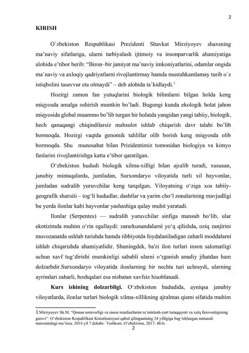 Surxondaryo viloyati sharoitida uchrovchi ilonlar 2