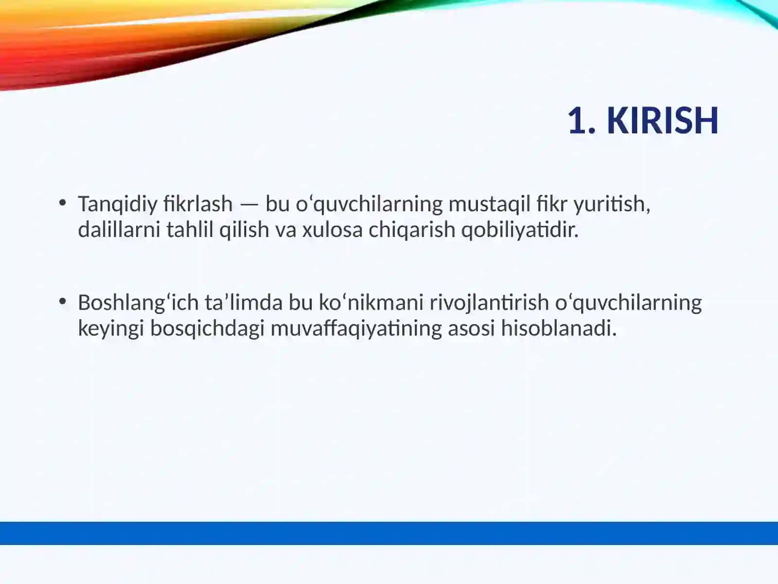 Tanqidiy fikrlash 2