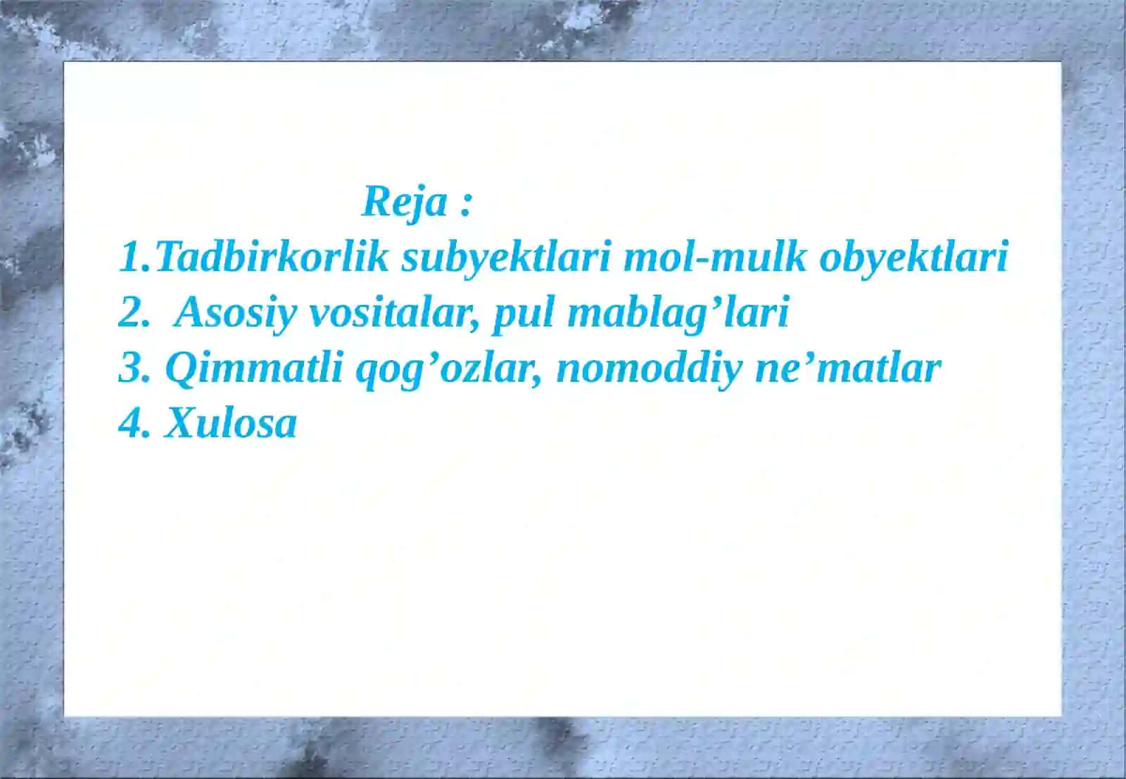 TADBIRKORLIK FAOLIYATINING MULKIY ASOSLARI 2