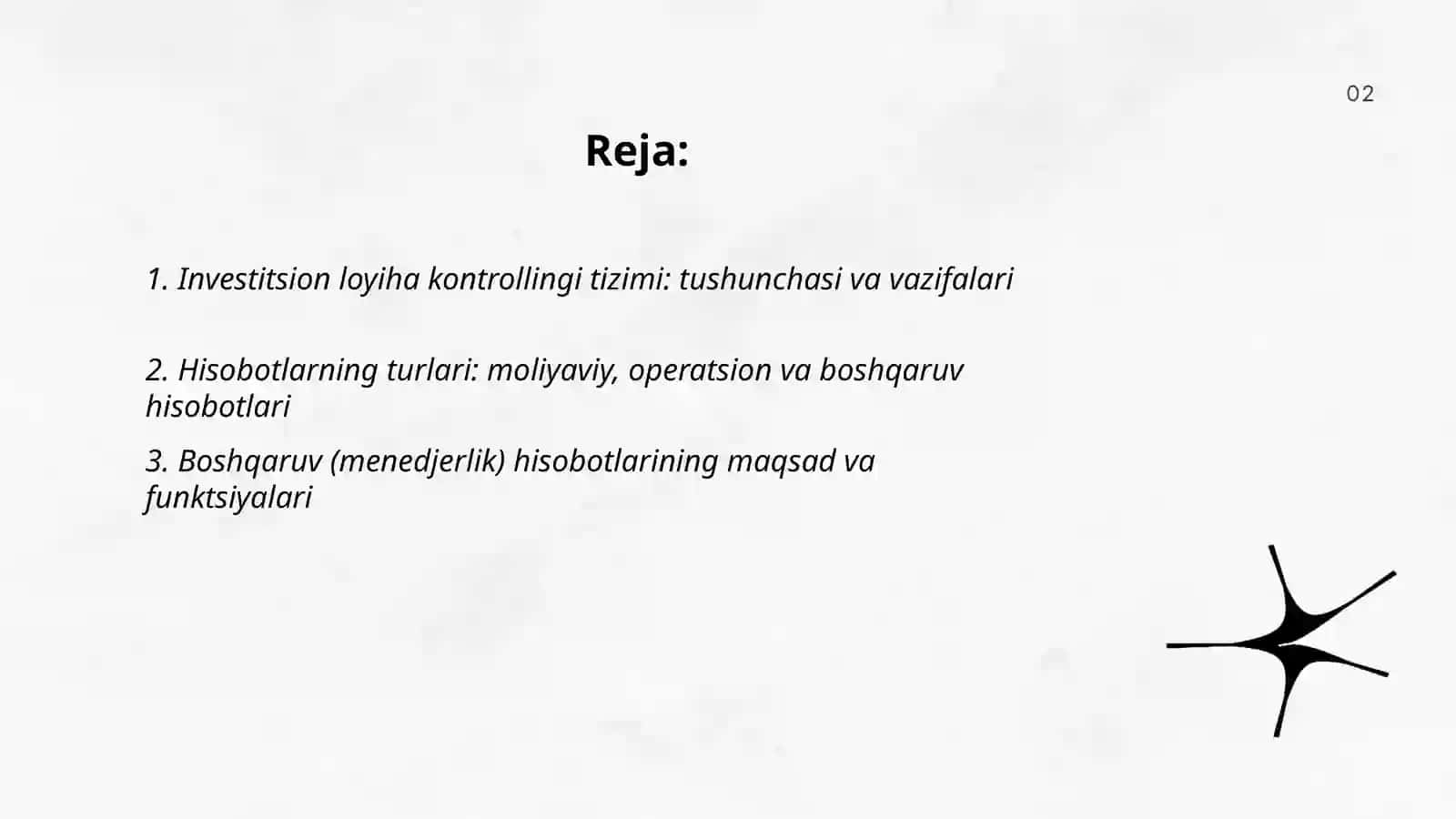 Investitsion loyiha kontrollingi tizimida hisobotlar 2