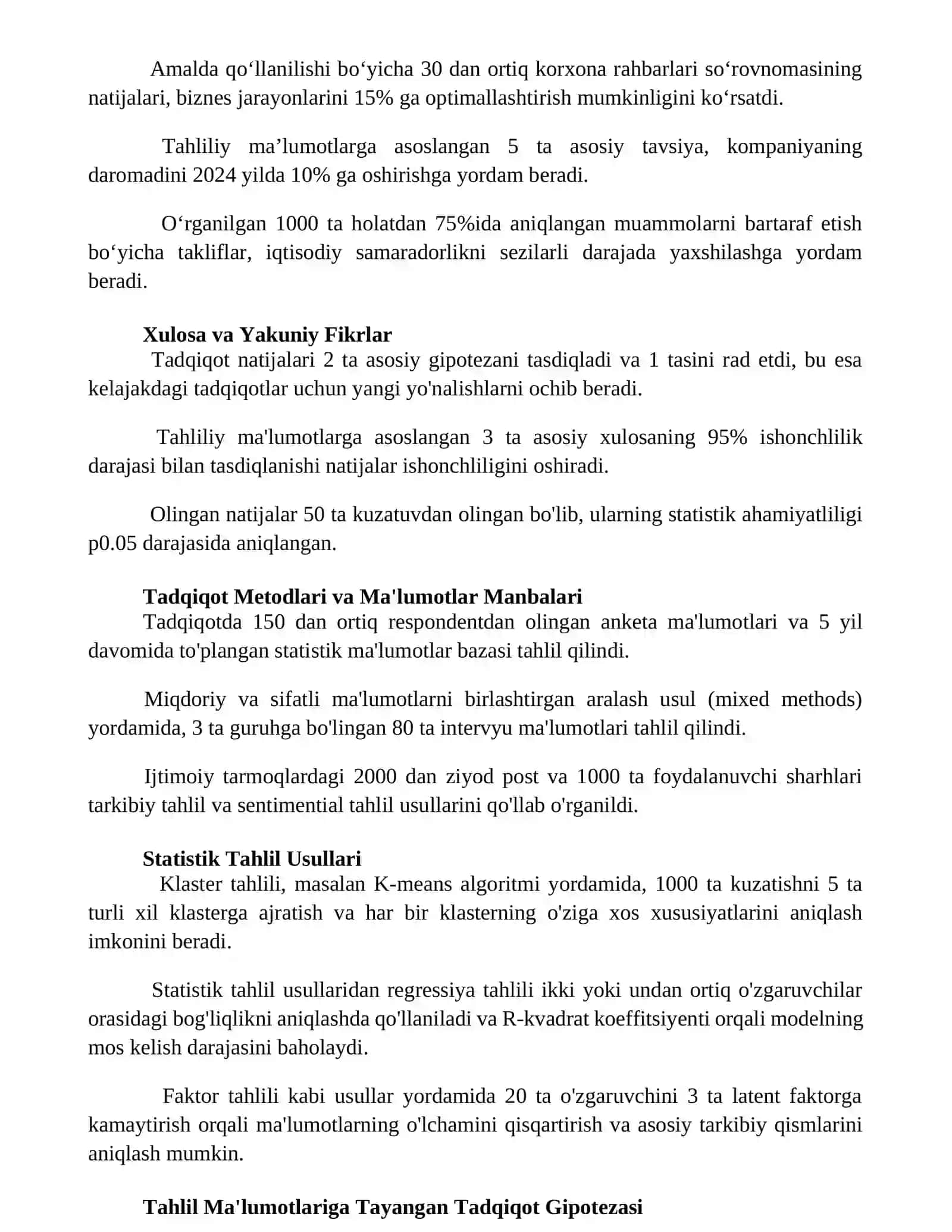 Tahliliy maʼlumotlar asosida referat 2