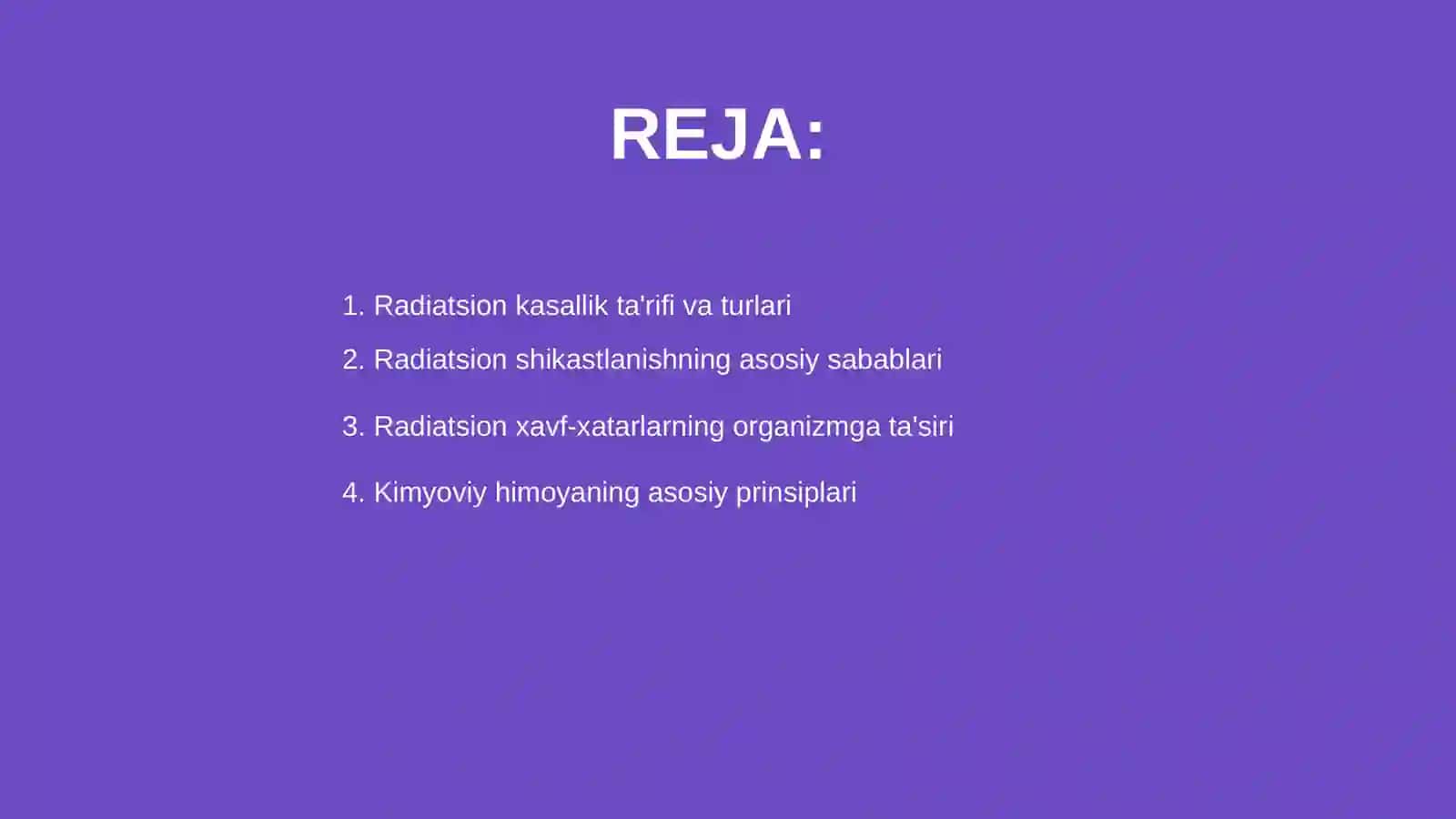 Radiatsion kasallik va organizmlarni radiatsion shikastlanishdan kimyoviy himoya qilish 2