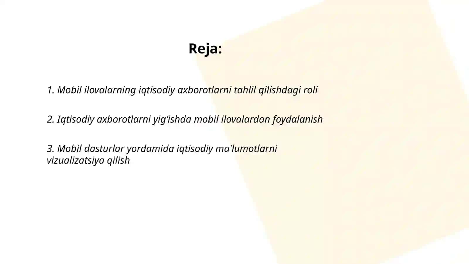 Iqtisodiy axborotlarni qayta ishlash uchun mobil ilovalardan foydalanish 2