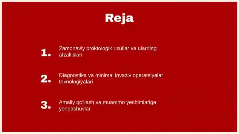 Zamonaviy proktologik usullar 2