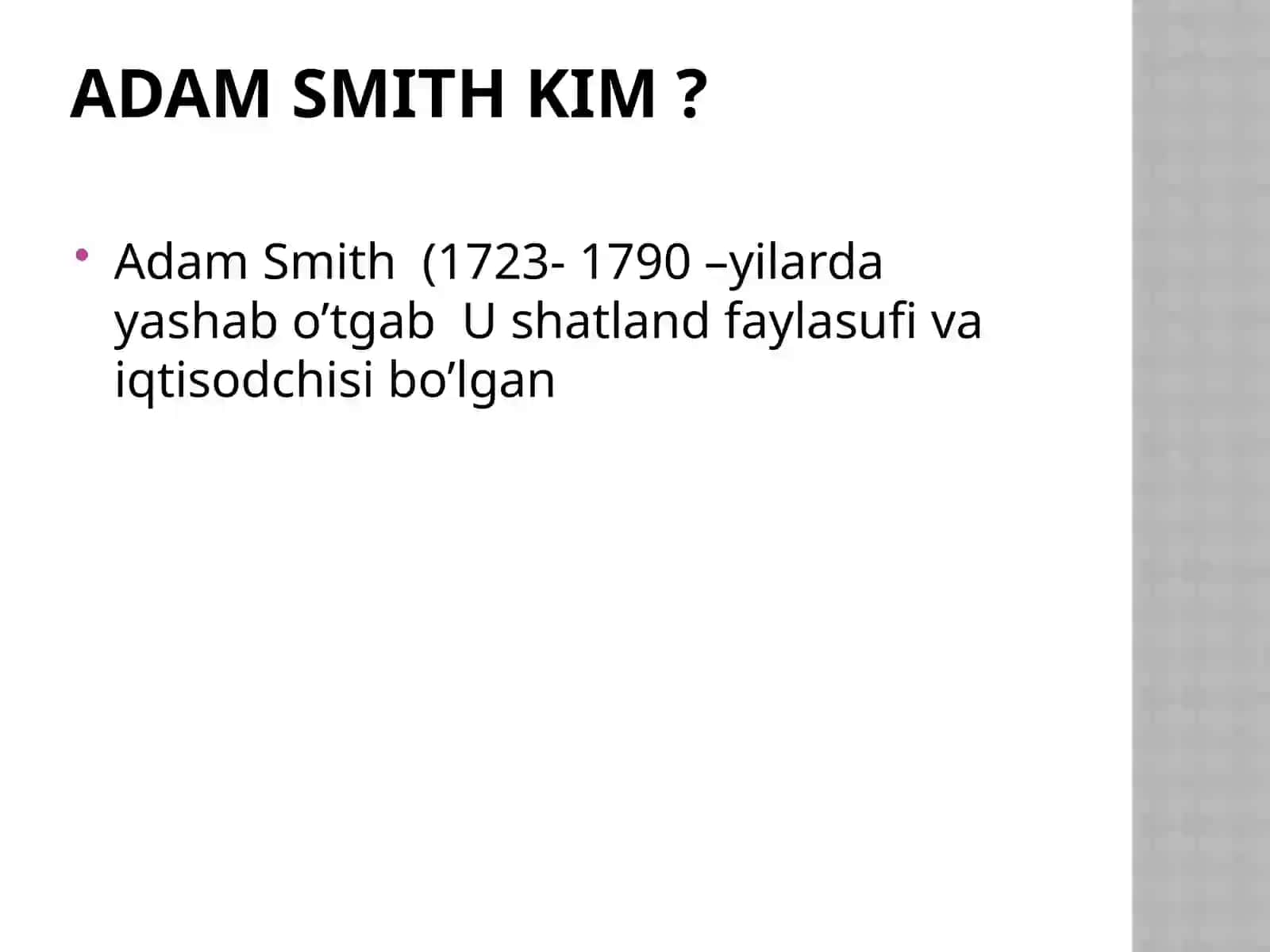 Ko’rinmas qo’l nazaryasi (Adam smith g’oyasi asosida) 2