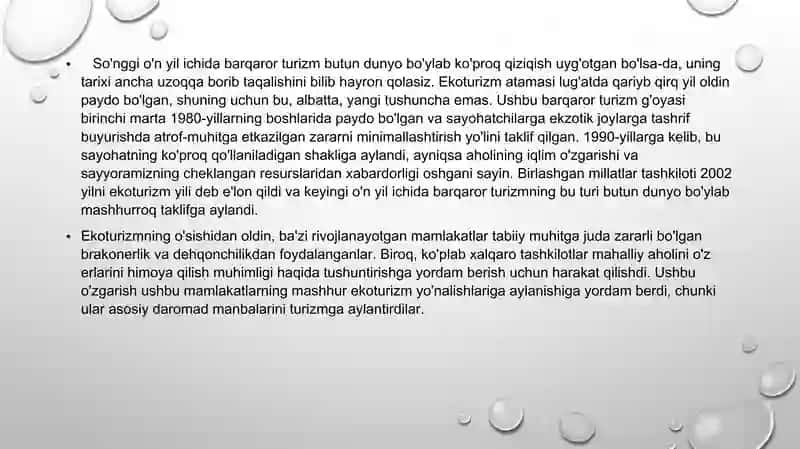 Ekoturizm rivojlanish asoslari 2