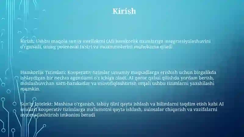 Hamkorlik Tizimlari Sun'Iy Intelekt Fanidan 2