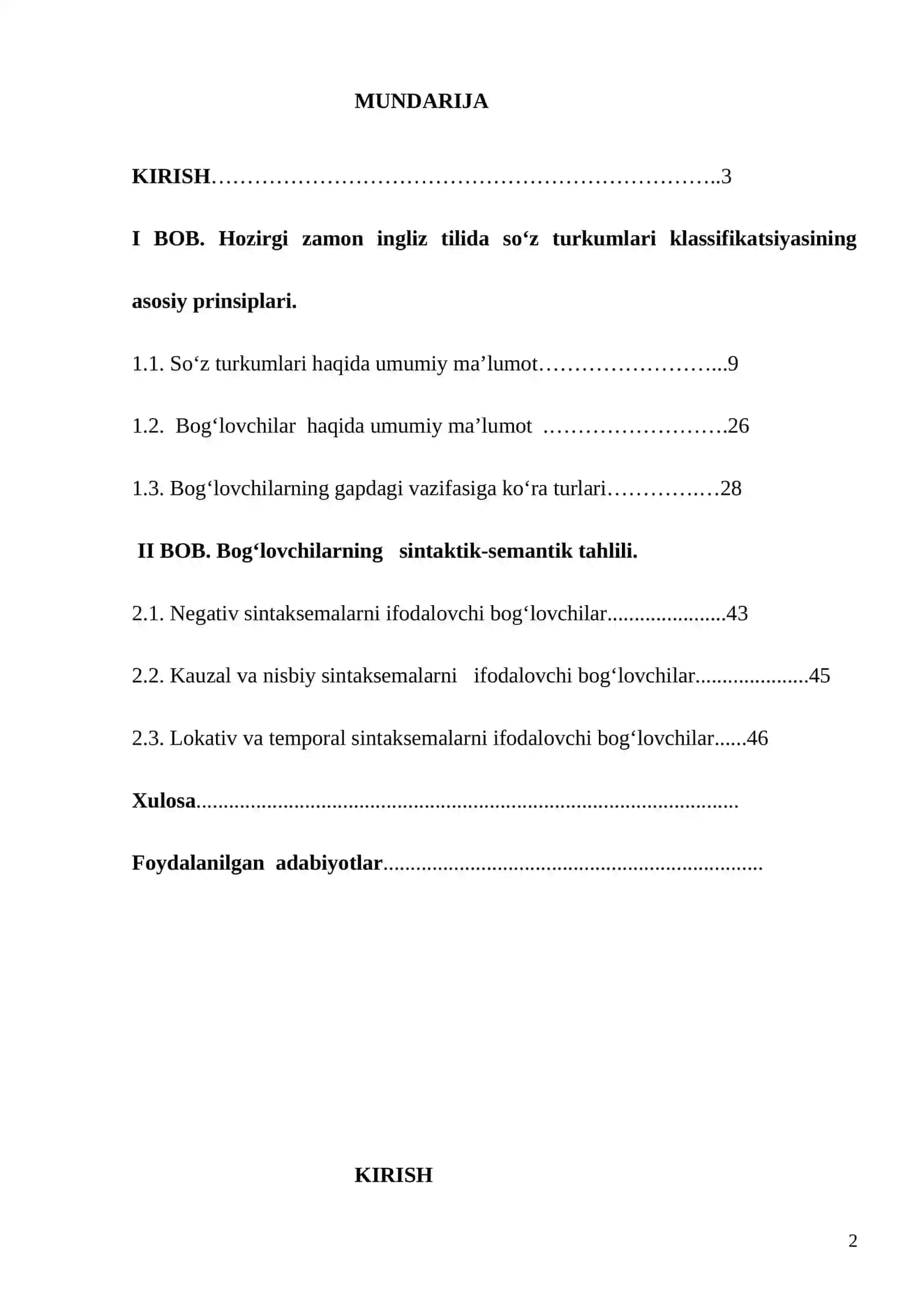Hozirgi zamon ingliz tilida gap strukturasida bog‘lovchilarning (Conjunctions) ishlatilishi 2