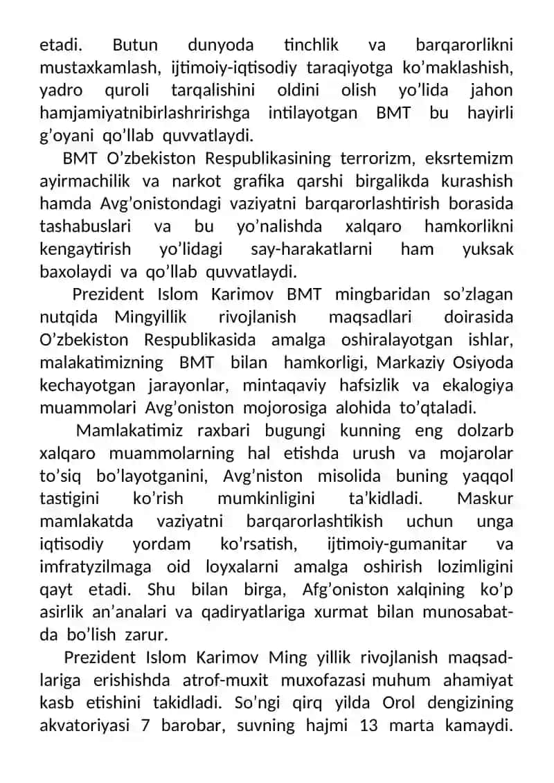 BMT Bosh Assambleyasining Ming yillik rivojlanish maqsadlari 2