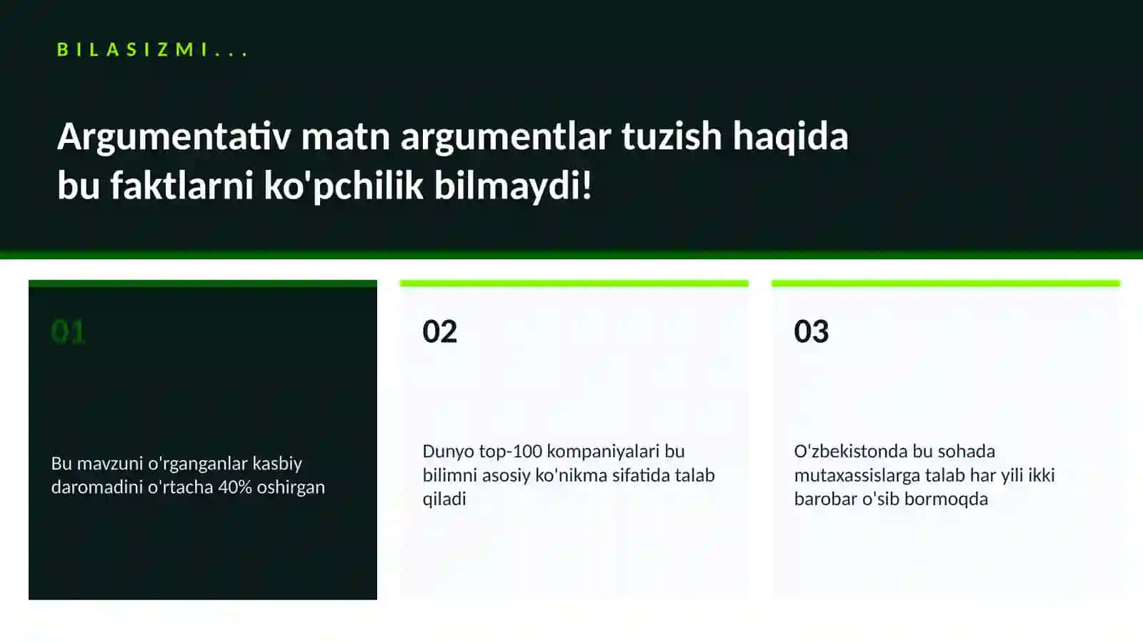 Argumentativ matn argumentlar tuzish 2