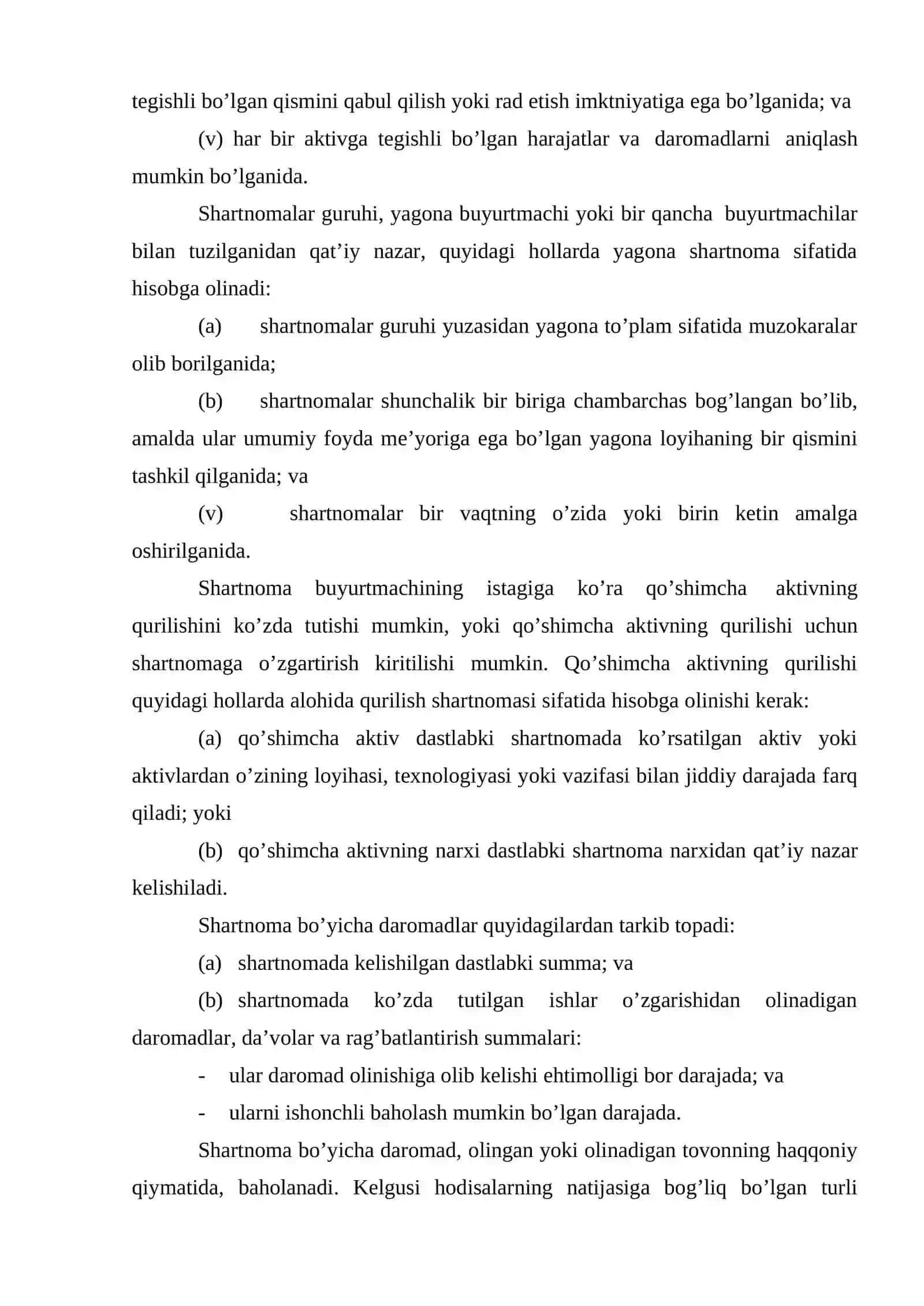 Qurilish shartnomasi bo’yicha daromadlarni tan olish 2