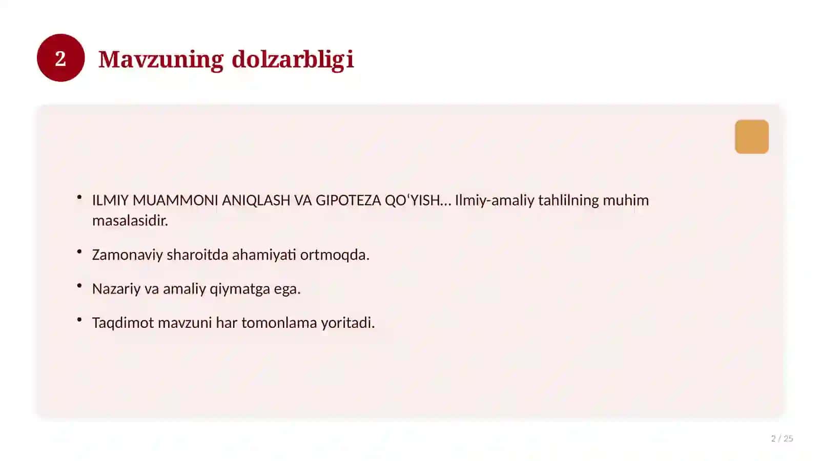 ILMIY MUAMMONI ANIQLASH VA GIPOTEZA QO‘YISH JARAYONINING BOSQICHLARI. IMRAD MAQOLA 2