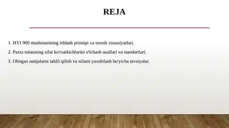 HVI 900 mashinasida paxta tolasini sifat koʻrsatkichlarini aniqlash 2