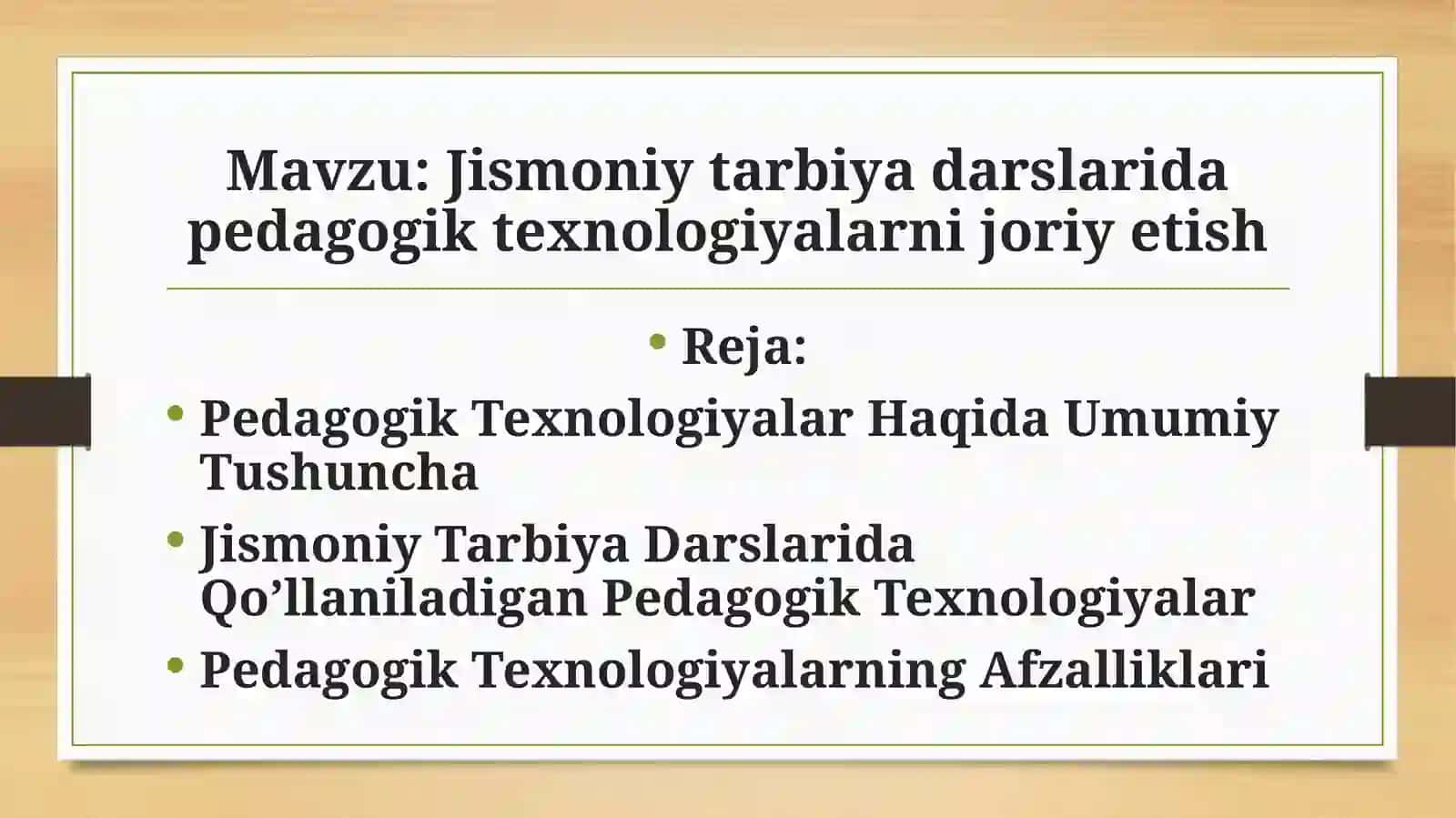 Jismoniy tarbiya darslarida pedagogik texnologiyalarni joriy etish 2