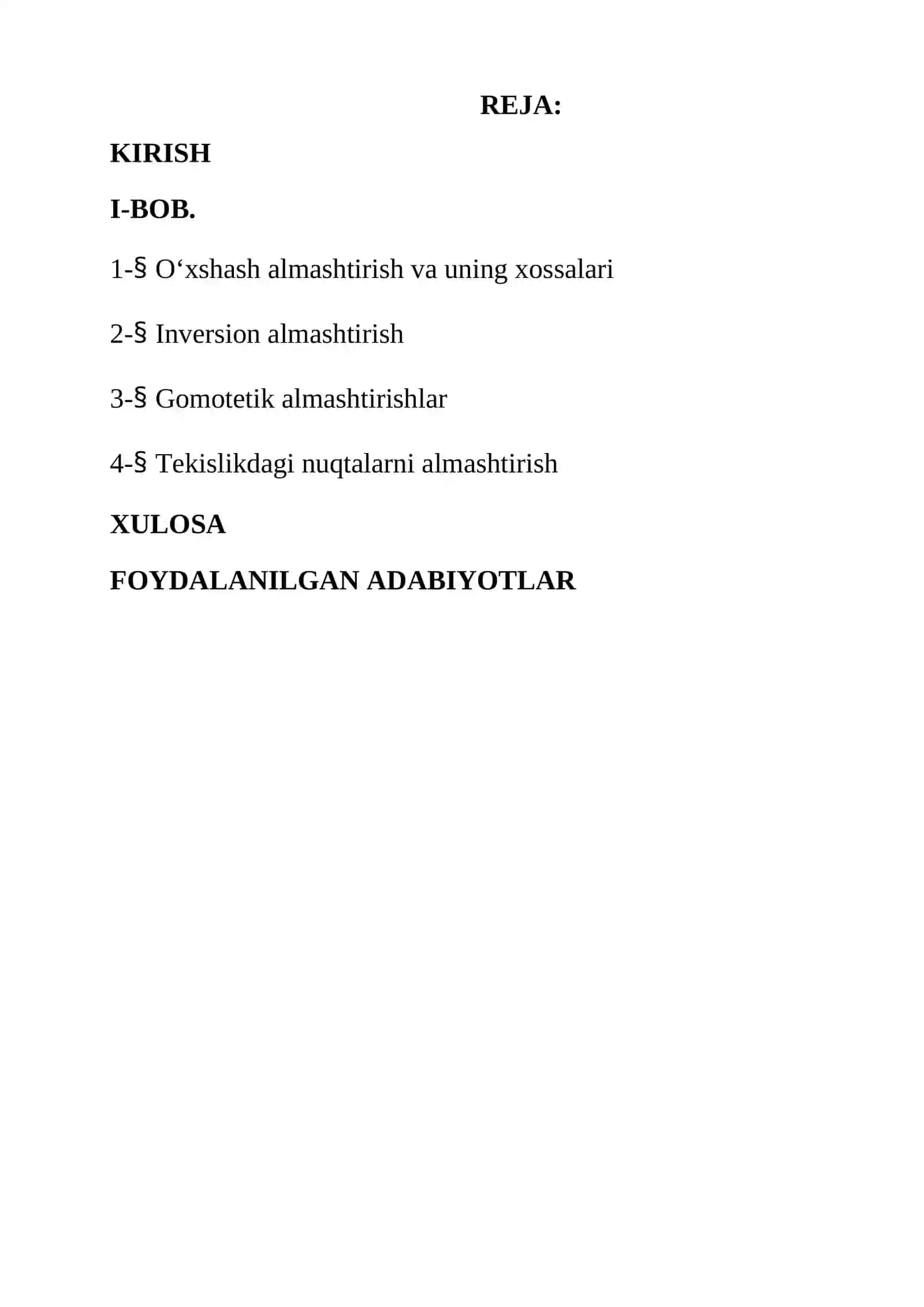 O'xshash almashtirish va gomotetiya 2