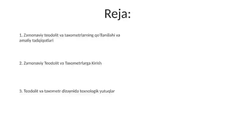 Zamonaviy teodalitlar va taxeometrlar 2